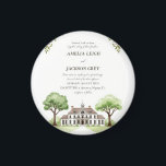 Elegant Watercolor Wedding Magnet | Floral Estate<br><div class="desc">Announce your special day in unforgettable style with this Elegant Watercolor Wedding Magnet, showcasing a beautifully hand-painted illustration of Monarch Manor framed by soft white florals and lush greenery. Designed for couples planning a garden, estate, or countryside wedding, this magnet is the perfect blend of timeless elegance and practical charm....</div>