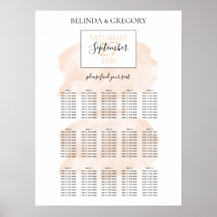 Elegant Watercolor Wedding Seating Chart