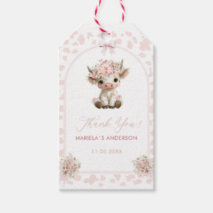 Elegant Watercolor Western Holy Cow Baby Shower Gift Tags