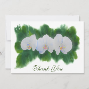 Elegant watercolor white tropical orchids