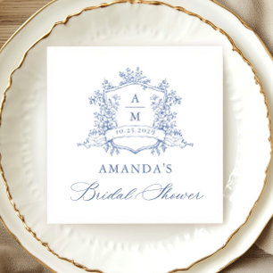 Elegant Watercolor Wild Flowers Bridal Shower Napkin