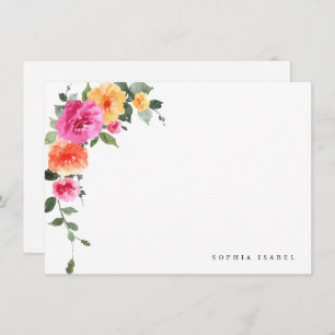Elegant Watercolor Wild Flowers Wedding Details Card