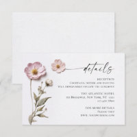 Elegant Watercolor Wild Flowers Wedding Details