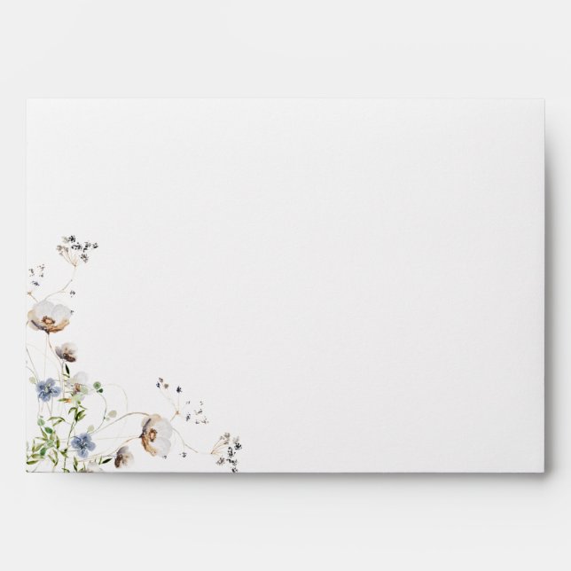 Elegant Watercolor Wildflower Envelope  (Front)