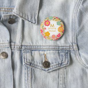 Elegant Watercolor Wildflower Floral Mother’s Day 6 Cm Round Badge