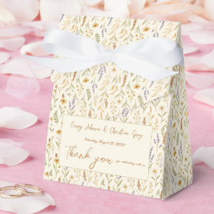 Elegant Watercolor Wildflower Floral Wedding Favour Box