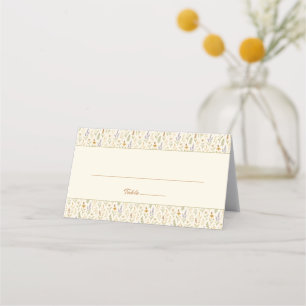 Elegant Watercolor Wildflower Floral Wedding Place Card