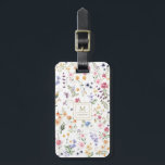 Elegant Watercolor Wildflower Garden Monogram Luggage Tag<br><div class="desc">Beautiful boho-inspired design featuring cheerful watercolor wildflowers in various shades of blush,  pink,  lavender,  yellow,  blue and green.</div>