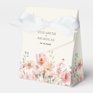 Elegant Watercolor Wildflower Garden Wedding Favour Box