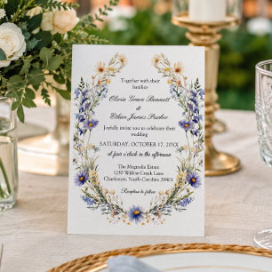 Elegant Watercolor Wildflower Garden Wedding Invitation