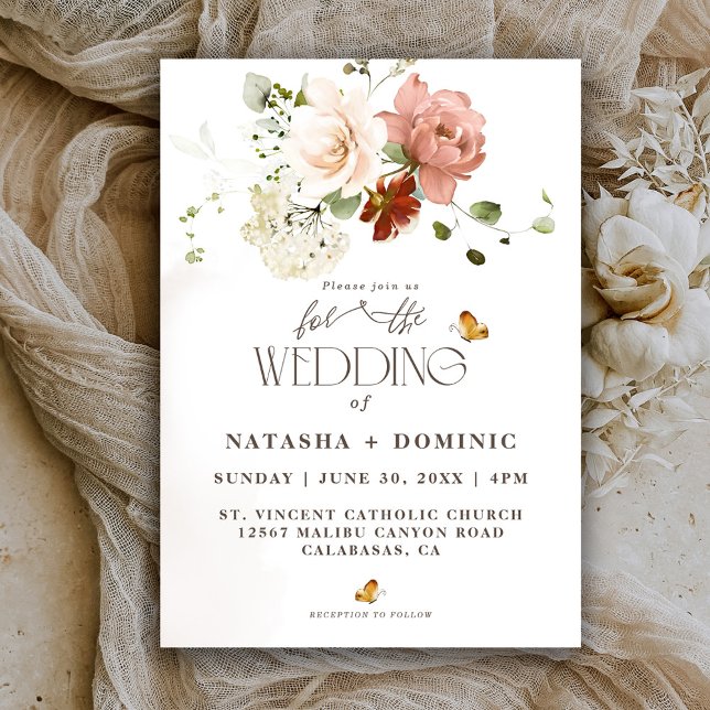 Elegant Watercolor Wildflower Garden Wedding Invitation (Creator Uploaded)