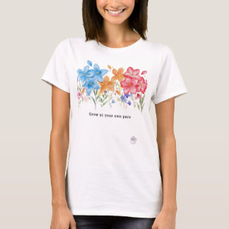 Elegant Watercolor Wildflower Grow At ur Own Pace T-Shirt