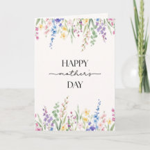 Elegant Watercolor Wildflower Happy Mother's Day