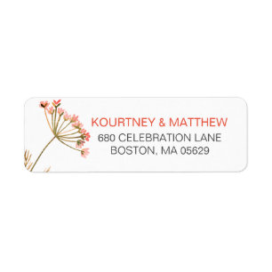 Elegant Watercolor Wildflower Return Address Label