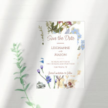 Elegant Watercolor Wildflower Save the Date