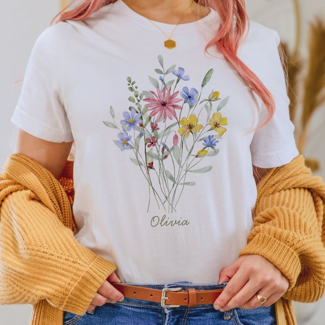 Elegant Watercolor Wildflower T-Shirt (Creator Uploaded)