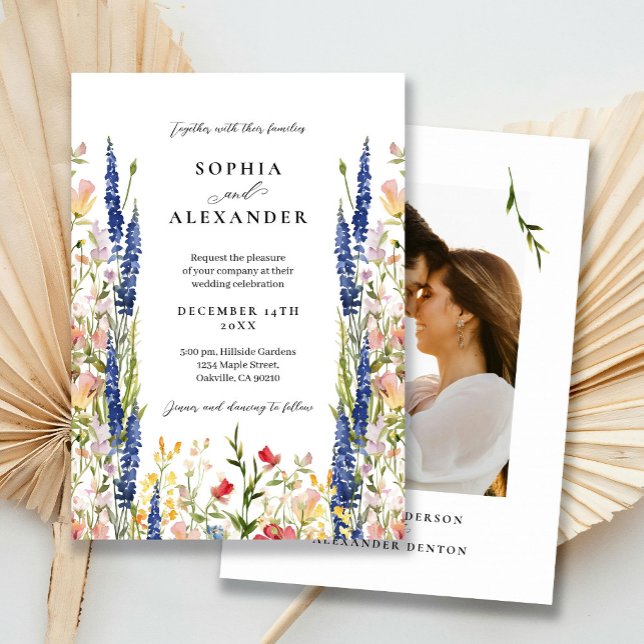 Elegant Watercolor Wildflower Wedding Invitation (Creator Uploaded)