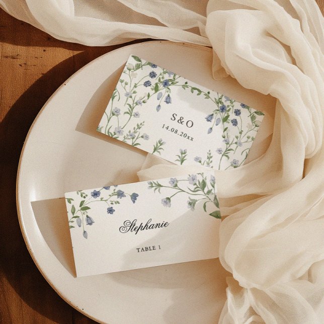 Elegant Watercolor Wildflower Wedding Place Card (Creator Uploaded)