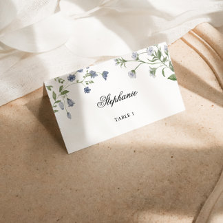 Elegant Watercolor Wildflower Wedding Place Card