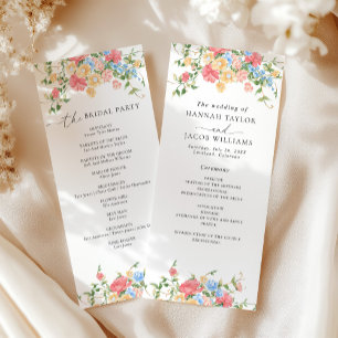Elegant Watercolor Wildflower Wedding Program
