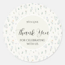Elegant Watercolor Wildflower Wedding Thank You