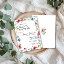 Elegant Watercolor Wildflowers Bridal Shower