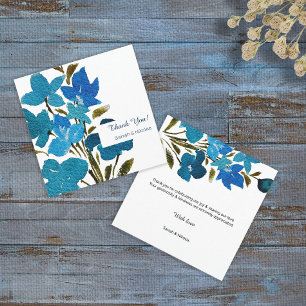 Elegant Watercolor Wildflowers Flat Thank You Card