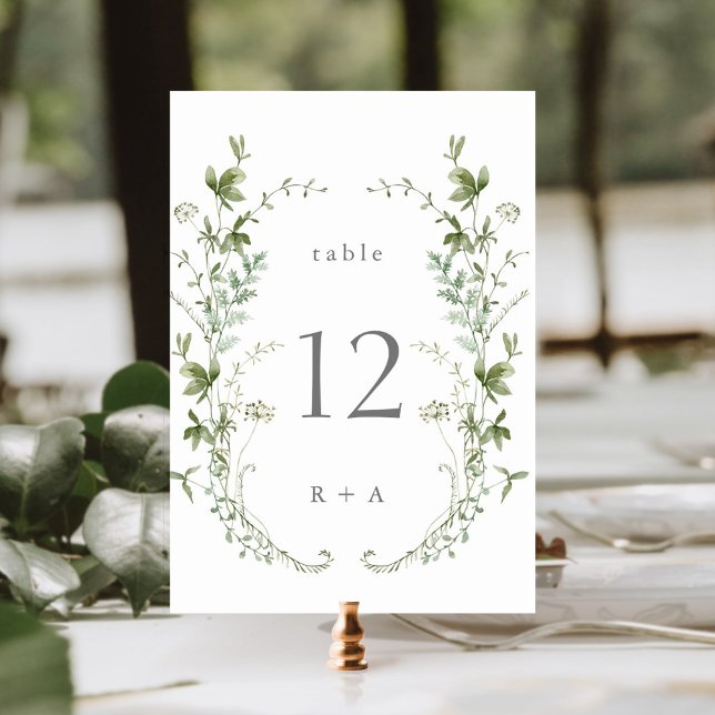 Elegant Watercolor Wildflowers Wedding Table Number (Creator Uploaded)