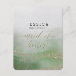 Elegant Watercolor Will You Be My Maid of Honour Invitation