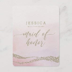 Elegant Watercolor Will You Be My Maid of Honour Invitation