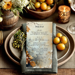 Elegant Watercolor Winery Vineyard Wedding Menu