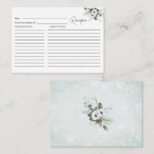Elegant Watercolor Winter Anemones Flowers Bridal Enclosure Card
