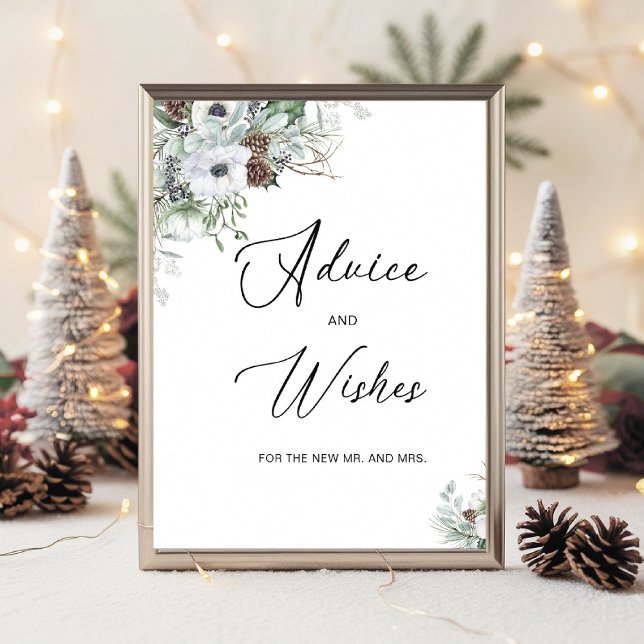 Elegant Watercolor Winter Anemones flowers bridal  Poster (Creator Uploaded)