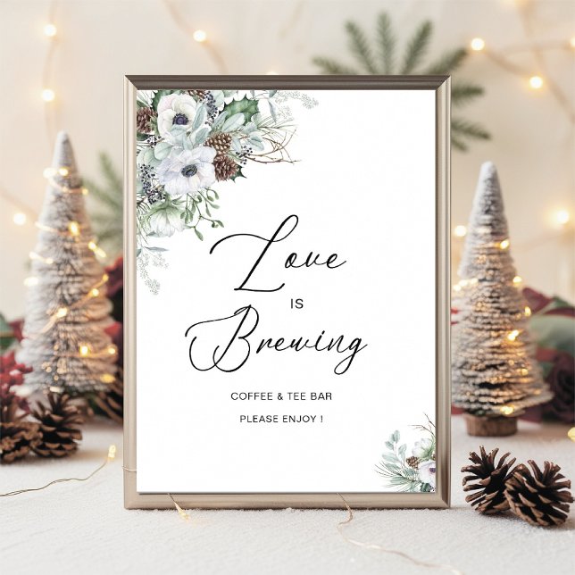 Elegant Watercolor Winter Anemones flowers bridal  Poster (Creator Uploaded)