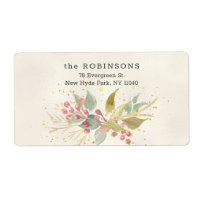 Elegant Watercolor Winter Berries & Greenery