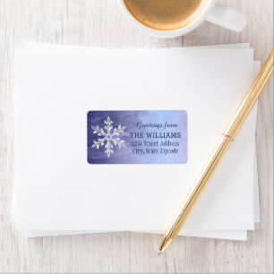 Elegant Watercolor Winter Snowflake Address Label
