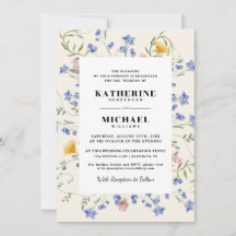 Elegant Watercolor Wldflowers Meadow Wedding