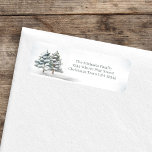 Elegant Watercolor Woodland Return Address Return Address Label<br><div class="desc">This design features a Christmas return address label,  informal casual,  handwritten script,  winter woodland trees,  green forest foliage,  greenery,  and a stylish trendy,  elegant watercolor,  perfect for holidays,  with a simple minimalist design.</div>