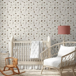 Elegant Watercolor Woodland Winterberry Pattern Wallpaper