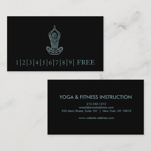 Elegant Watercolor YOGA Instructor Logo Business Card (Front/Back)