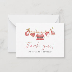 Elegant WatercolorLittlel santa baby  Baby shower Card