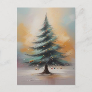 Elegant Watercolour Christmas Tree Postcard