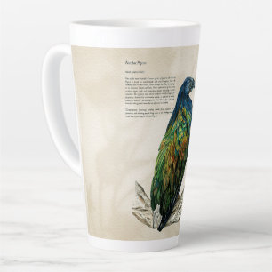 Elegant Watercolour Endangered Nicobar Pigeon Latte Mug