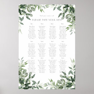 Elegant watercolour leaf botanicals hunter green   poster