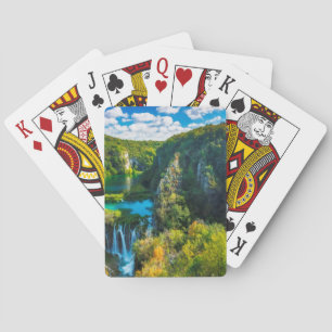 Elegant waterfall scenic, Croatia Playing Cards