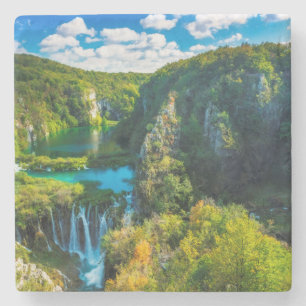 Elegant waterfall scenic, Croatia Stone Coaster