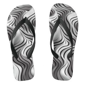 Elegant Waves Fabric Design 1 Thongs