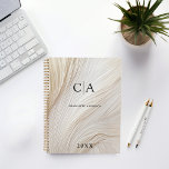Elegant, waves, monogram planner<br><div class="desc">Customer specific modern,  elegant,  waves planner.
Just edit your product in a few minutes. You can change the font/size/colour and position using "further personalise".</div>
