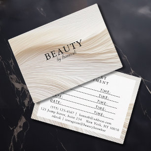 Elegant, waves, salon, appointment card