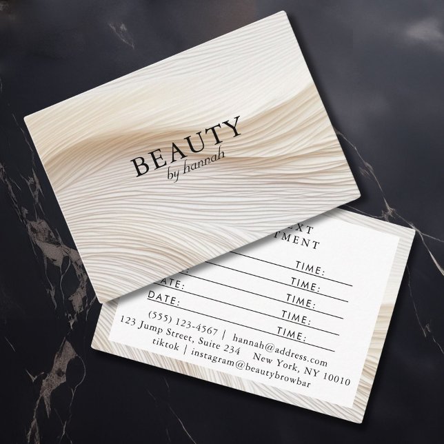 Elegant, waves, salon, appointment card (Elegant, waves, salon, appointment card)